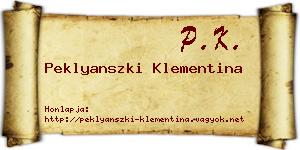 Peklyanszki Klementina névjegykártya